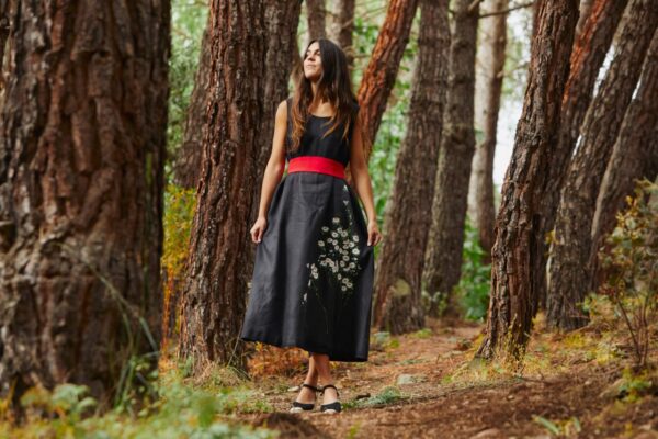 VESTIDO-Margaritas negro - Imagen 3