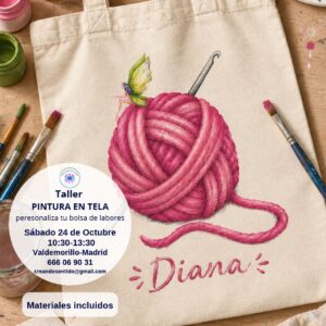 TALLER  CALMA-Personalizo mi tote bag de labores 24 de Octubre